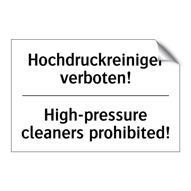 Hochdruckreiniger verboten! - High-pressure cleaners prohibited!/.../