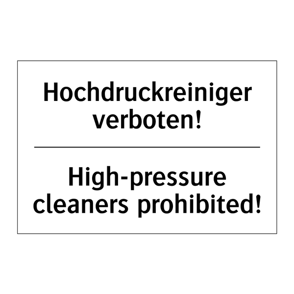 Hochdruckreiniger verboten! - High-pressure cleaners prohibited!/.../