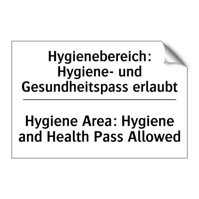 Hygienebereich: Hygiene- und Gesundheitspass /.../ - Hygiene Area: Hygiene and Health /.../