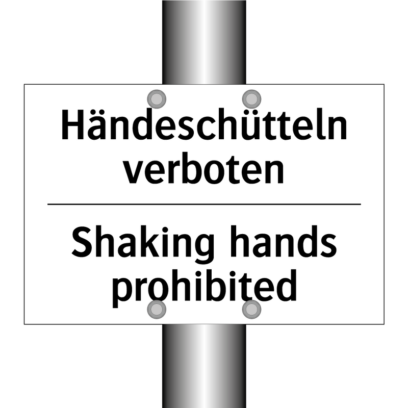 Händeschütteln verboten - Shaking hands prohibited