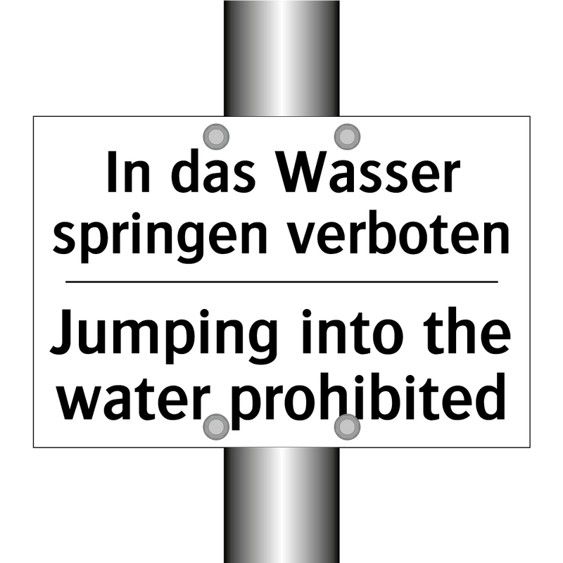 In das Wasser springen verboten/.../ - Jumping into the water prohibited/.../