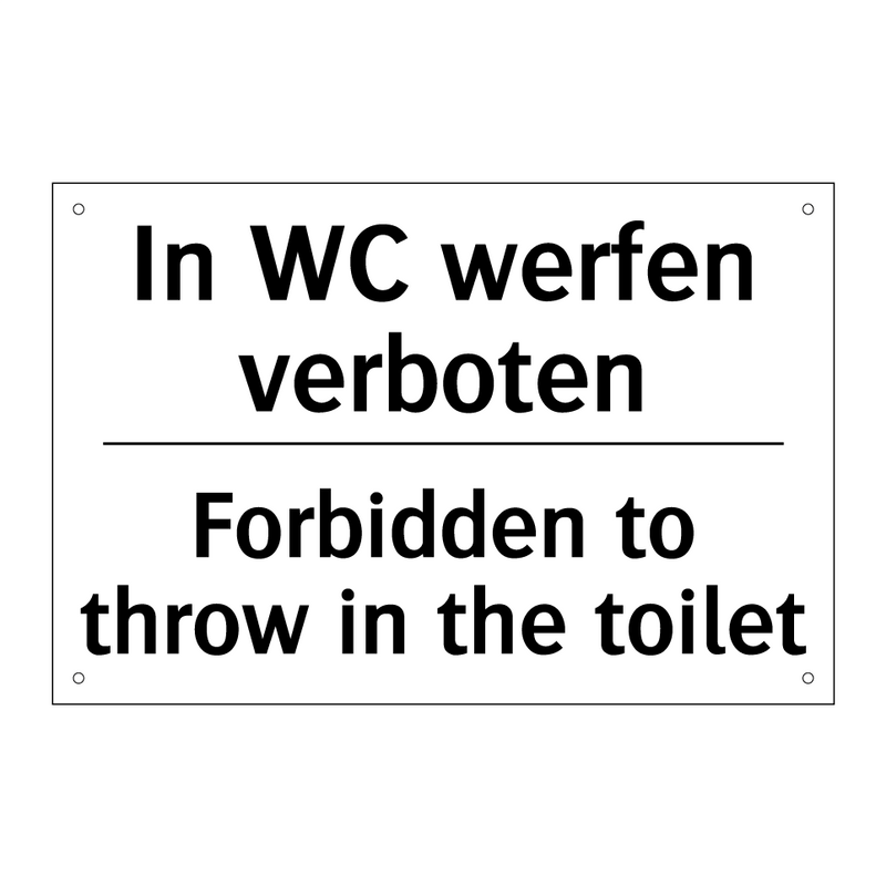 In WC werfen verboten - Forbidden to throw in the toilet/.../