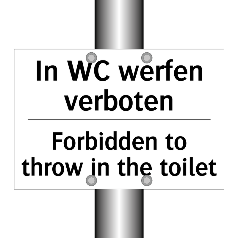 In WC werfen verboten - Forbidden to throw in the toilet/.../