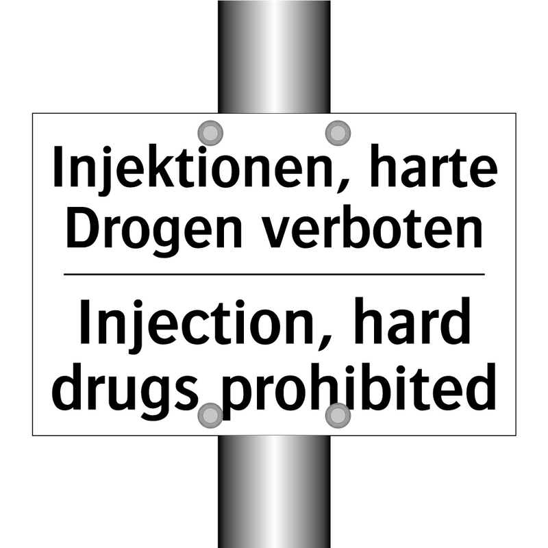 Injektionen, harte Drogen verboten/.../ - Injection, hard drugs prohibited/.../