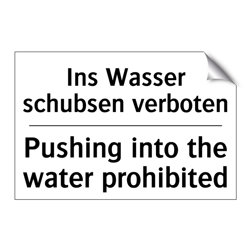 Ins Wasser schubsen verboten - Pushing into the water prohibited/.../