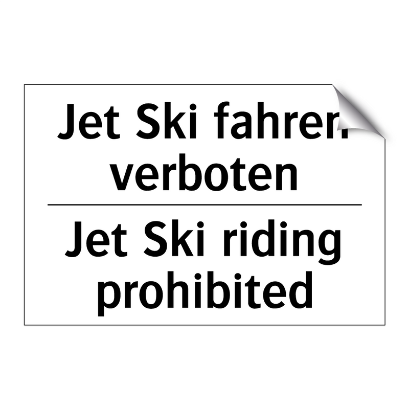 Jet Ski fahren verboten - Jet Ski riding prohibited