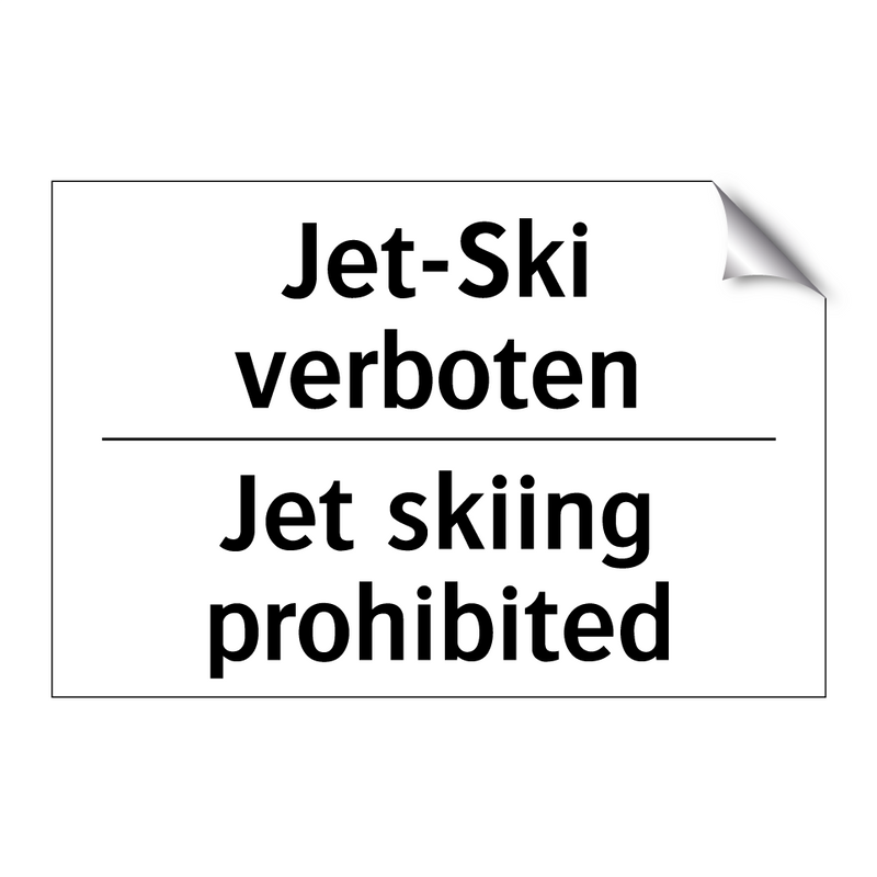 Jet-Ski verboten - Jet skiing prohibited