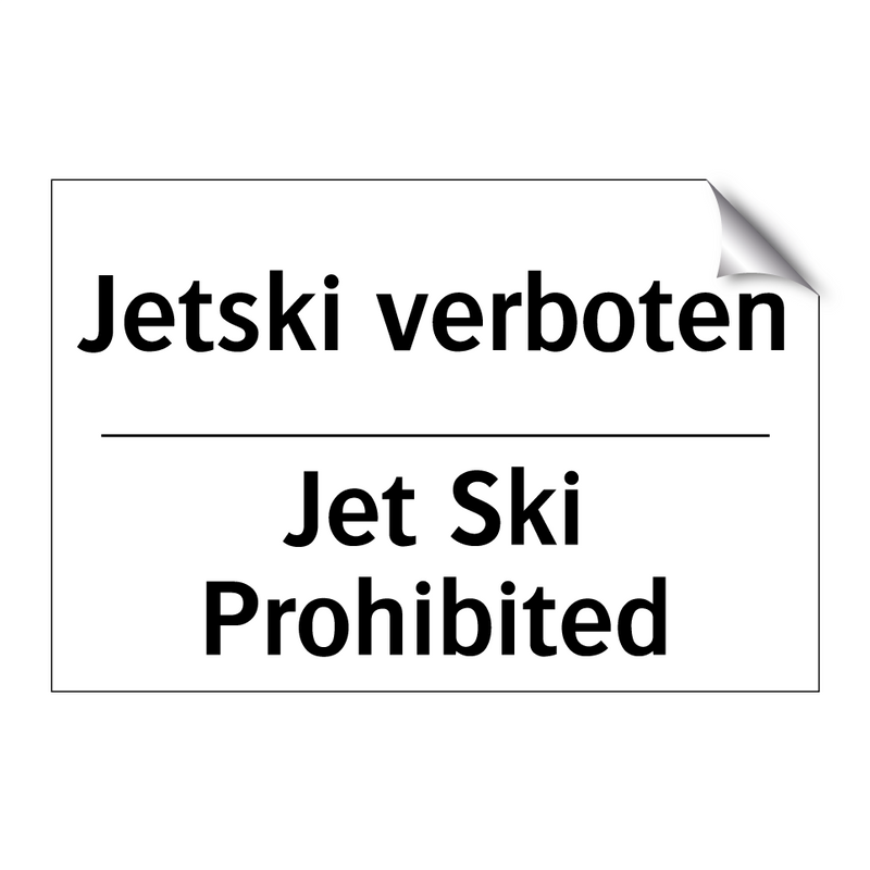 Jetski verboten - Jet Ski Prohibited