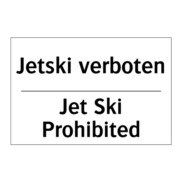 Jetski verboten - Jet Ski Prohibited