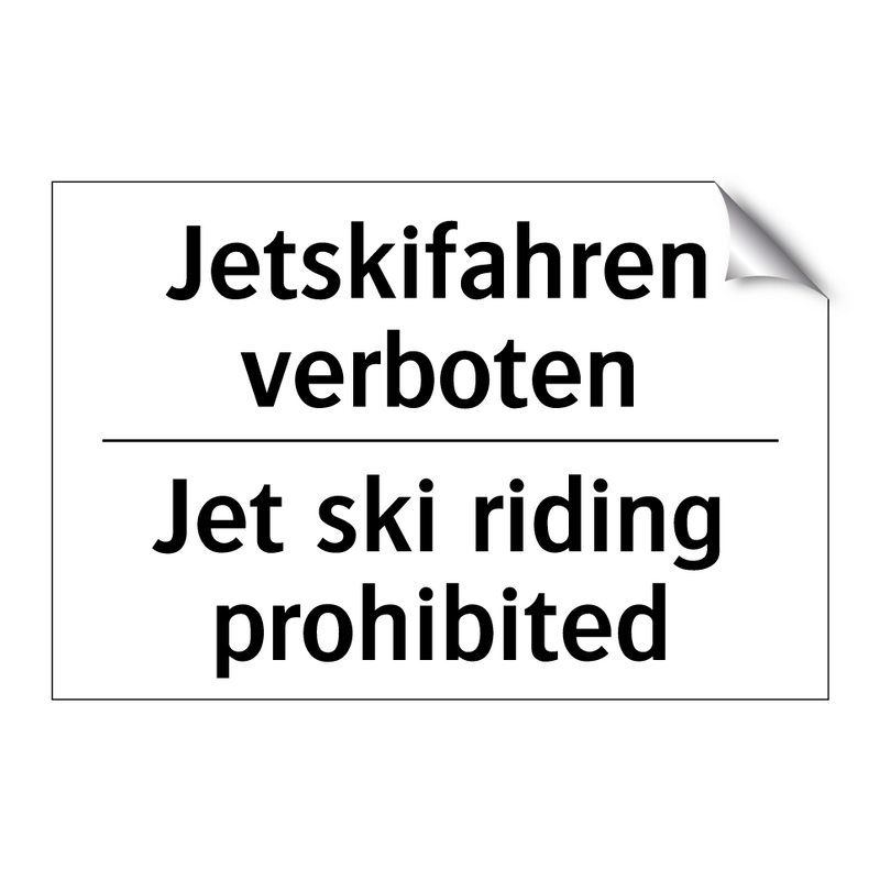 Jetskifahren verboten - Jet ski riding prohibited