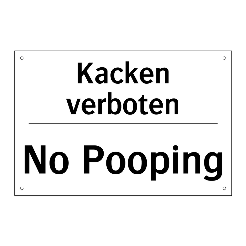 Kacken verboten - No Pooping