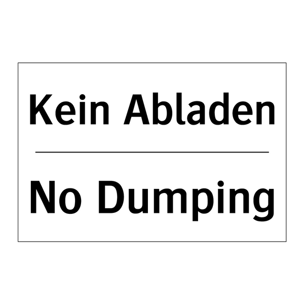 Kein Abladen - No Dumping