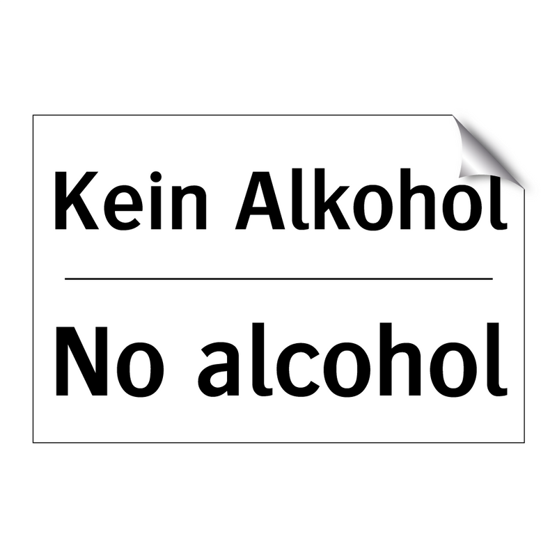 Kein Alkohol - No alcohol