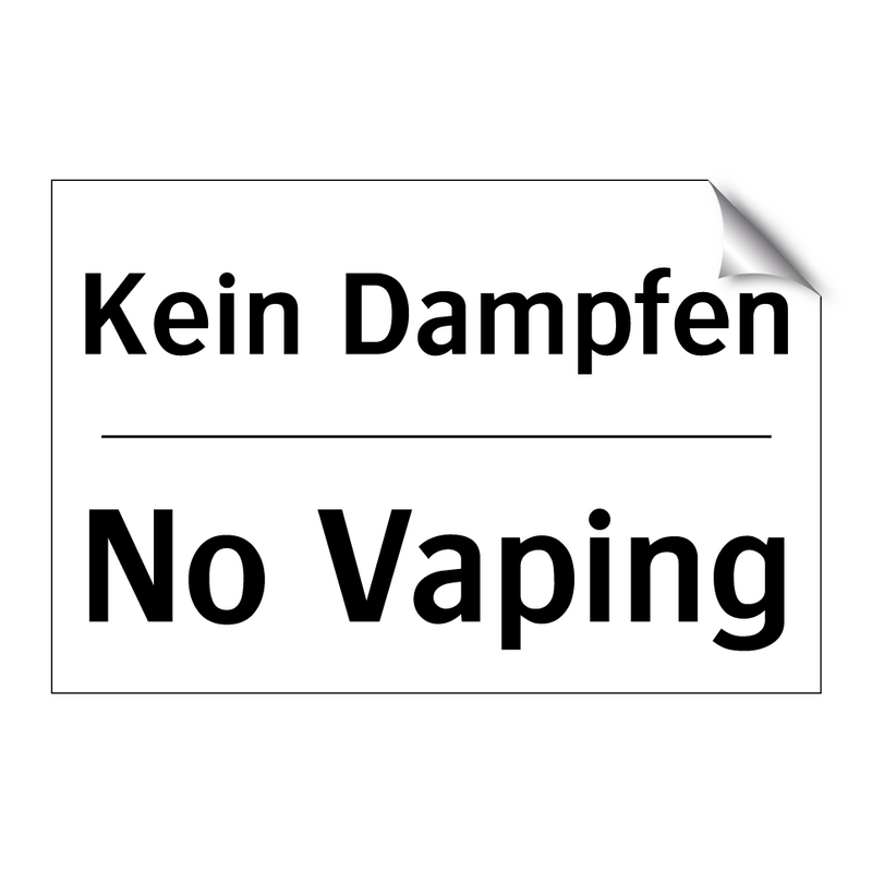 Kein Dampfen - No Vaping