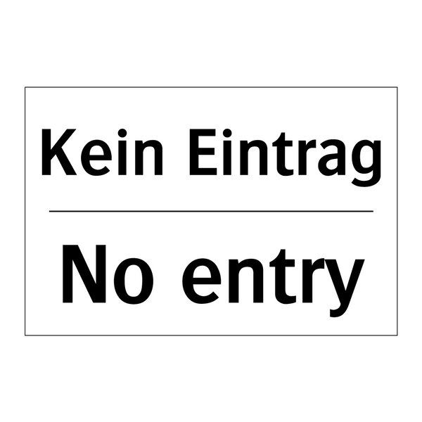 Kein Eintrag - No entry