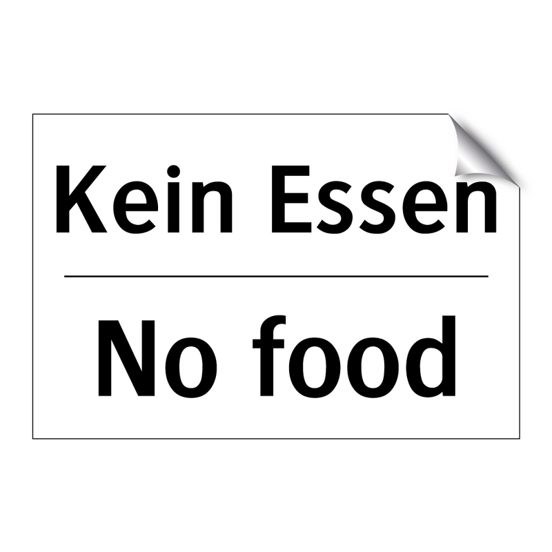 Kein Essen - No food