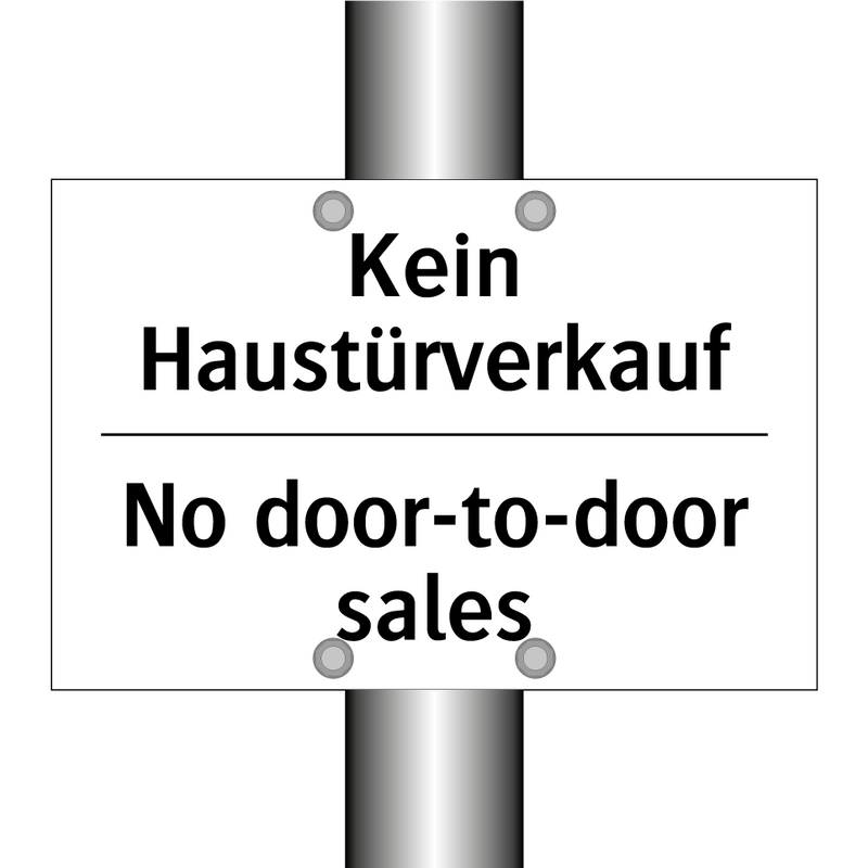 Kein Haustürverkauf - No door-to-door sales