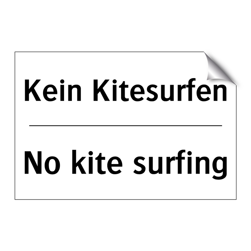 Kein Kitesurfen - No kite surfing
