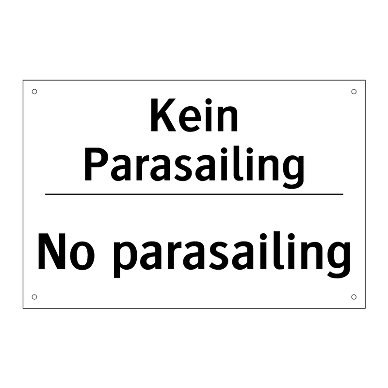 Kein Parasailing - No parasailing