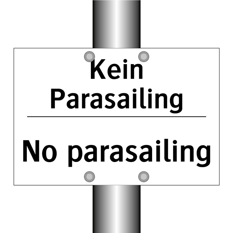 Kein Parasailing - No parasailing