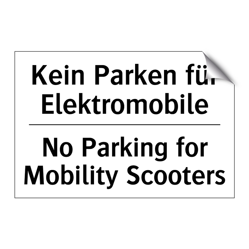 Kein Parken für Elektromobile - No Parking for Mobility Scooters/.../