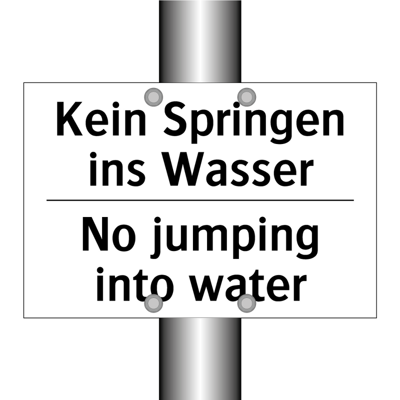 Kein Springen ins Wasser - No jumping into water