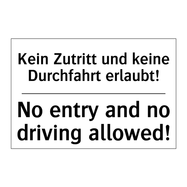 Kein Durchgang - No passage