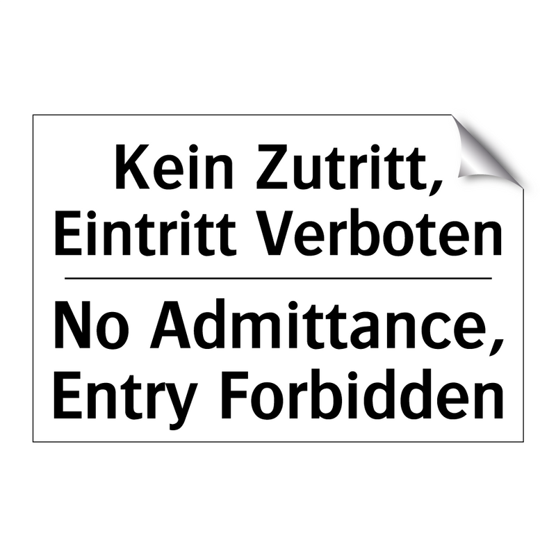 Kein Essen und Trinken - No food and drink