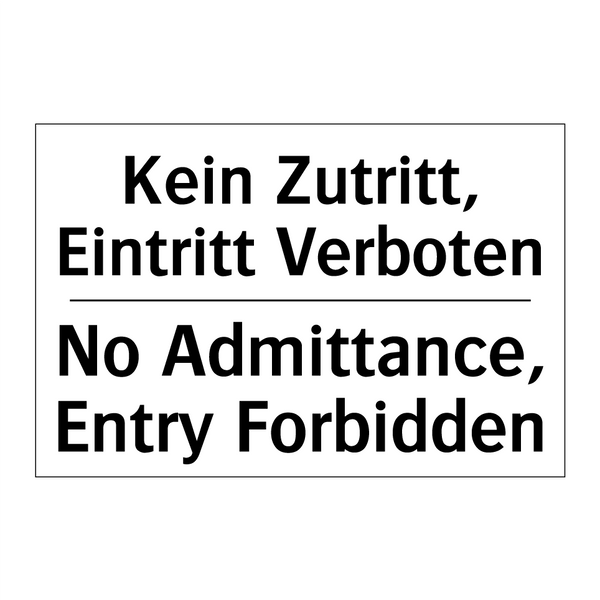 Kein Essen und Trinken - No food and drink
