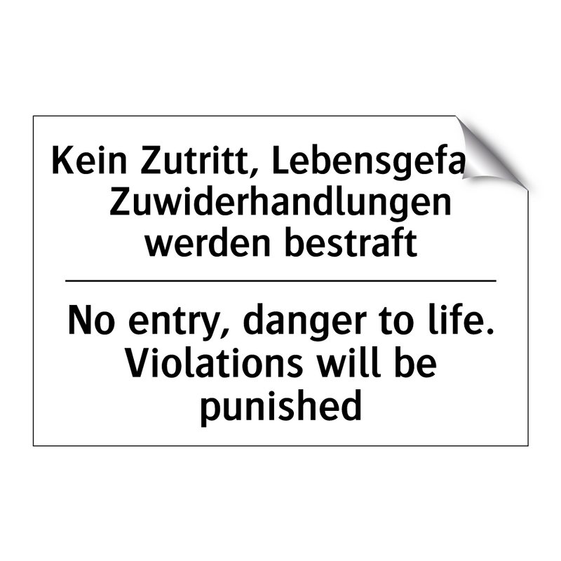 Kein Fahrzeugzugang - No Vehicle Access