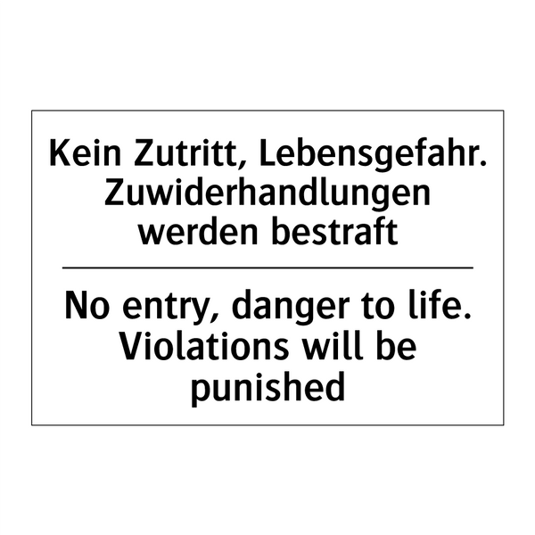 Kein Fahrzeugzugang - No Vehicle Access
