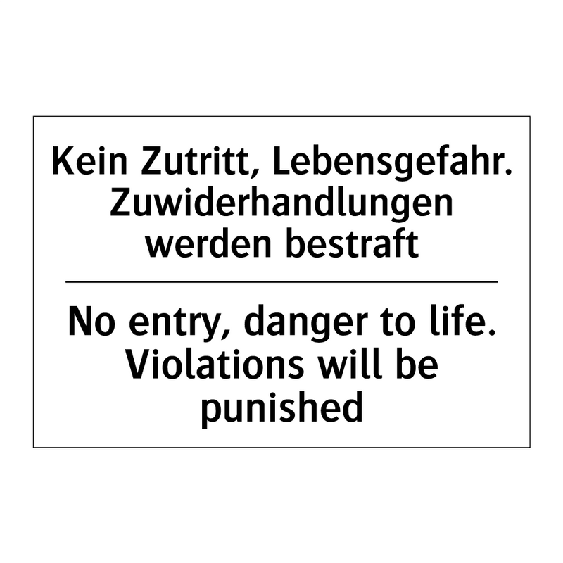 Kein Fahrzeugzugang - No Vehicle Access