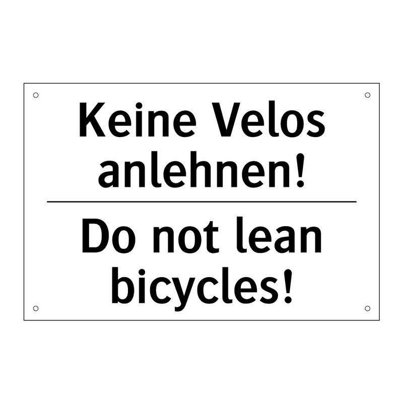 Keine Velos anlehnen! - Do not lean bicycles!