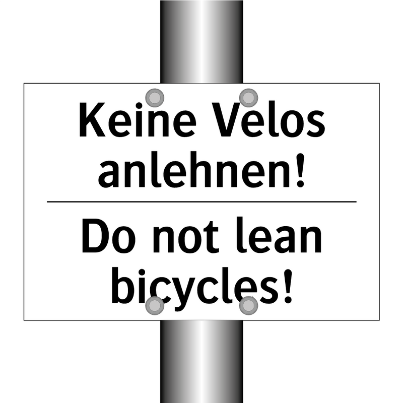 Keine Velos anlehnen! - Do not lean bicycles!