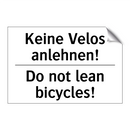 Keine Velos anlehnen! - Do not lean bicycles!