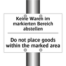 Keine Waren im markierten Bereich /.../ - Do not place goods within the /.../