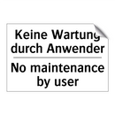 Keine Wartung durch Anwender - No maintenance by user
