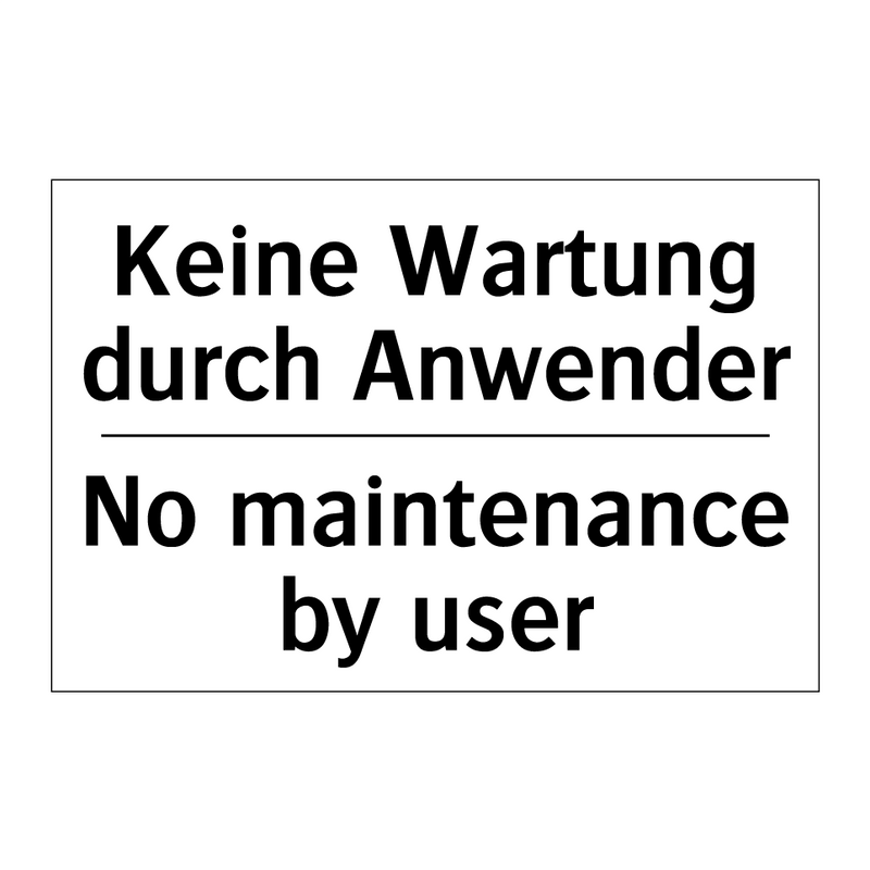 Keine Wartung durch Anwender - No maintenance by user