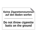 Keine Zigarettenstummel auf den /.../ - Do not throw cigarette butts on /.../
