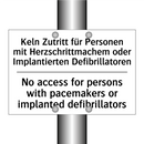 Keln Zutritt für Personen mit /.../ - No access for persons with pacemakers /.../