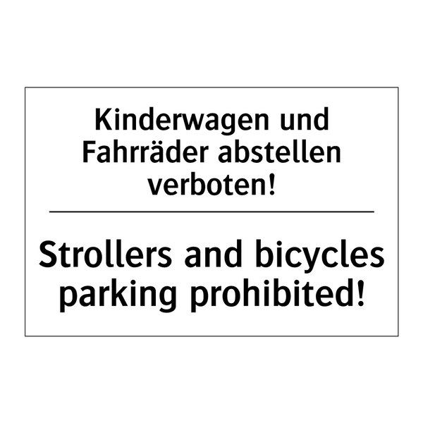 Kinderwagen und Fahrräder abstellen /.../ - Strollers and bicycles parking /.../