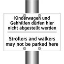 Kinderwagen und Gehhilfen dürfen /.../ - Strollers and walkers may not /.../
