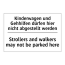 Kinderwagen und Gehhilfen dürfen /.../ - Strollers and walkers may not /.../