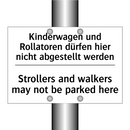 Kinderwagen und Rollatoren dürfen /.../ - Strollers and walkers may not /.../