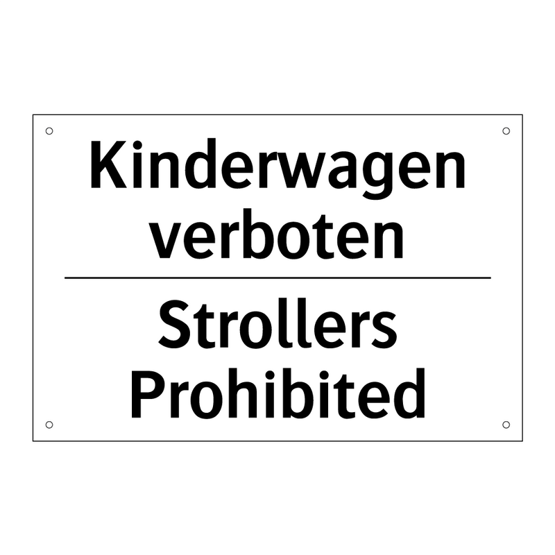 Kinderwagen verboten - Strollers Prohibited