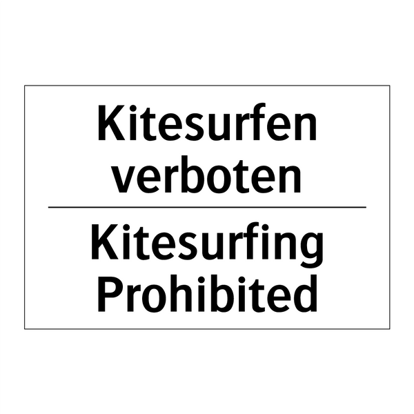 Kitesurfen verboten - Kitesurfing Prohibited