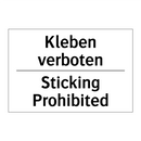 Kleben verboten - Sticking Prohibited