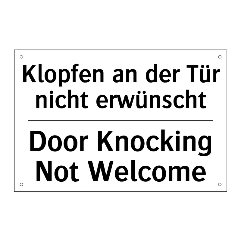 Klopfen an der Tür nicht erwünscht/.../ - Door Knocking Not Welcome