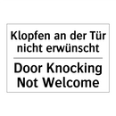 Klopfen an der Tür nicht erwünscht/.../ - Door Knocking Not Welcome