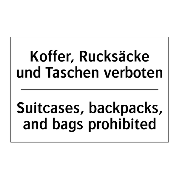 Koffer, Rucksäcke und Taschen /.../ - Suitcases, backpacks, and bags /.../